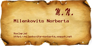 Milenkovits Norberta névjegykártya